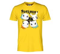 Sabor srl Pokémon T Shirt Enfant et Garçon Starter Squad - Maillot Officiel Personnages Pikachu - T-shirt en Coton 3-15 Ans - Idée Cadeau Enfants, jaune, 3 anni