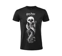 Sabor srl T-shirt Masque Voldemort Marque Noir - T-shirt Masque Mangant Costume - T-shirt Serpentard - T-shirt noir coton homme femme adulte garçon, Noir , XL