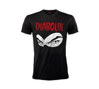 Sabor SRL T-shirt original Diabolik, T-shirt à manches courtes avec imprimé Diabolik avec masque, avec hologramme d'authenticité, 100 % coton, noir, Noir , S