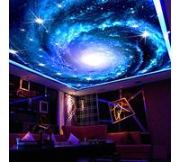 SABORR Auto-adhésif pvc plafond mural 3d salon papier peint abstrait galaxie ciel étoilé tourbillonnant chambre toit art décoratif autocollant