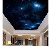 SABORR Plafond 3d papier peint PVC auto-adhésif murale beau bleu ciel étoilé intérieur plafond décoration sticker mur art