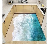 SABORR Vue mer Splash 3D Tapis Salon décoration Table Basse Tapis Chambre Cuisine Bureau Balcon Tapis de Sol Tapis d’entrée Tapis de Porte