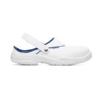 Sabot De Cuisine Iris Blanc Avec Embout Et Bride Blanche N° 35-48 Exena