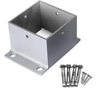 Sabot de poteau de clôture robuste - Kit d'installation pour supports de clôture en bois - Base de 11,9 x 11,9 cm