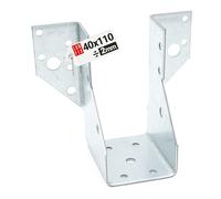 Sabot de poutre 40 x 110 mm type A en acier galvanisé 2 mm d'épaisseur en forme de U Connecteur de poutre ouvert pour construction en bois, abri de voiture, pergola, chaise de toit, clôture, terrasse