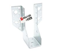 Sabot de poutre 40 x 140 mm type A en acier galvanisé 2 mm d'épaisseur en forme de U Connecteur de poutre ouvert pour construction en bois, abri de voiture, pergola, chaise de toit, clôture, terrasse