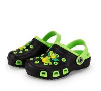 Sabot Enfant Mixte,Anti-Glissement Légère Respirant Sabots Fille ,Été Sabot Garçon Exterieur pour Plage Hopital Jardin-Noir Vert 32