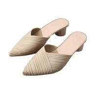 Sabot Femme Chausson Femme 39 Mode Femme Bout Pointu Tissu Orteil Pantoufles décontractées Femmes gelée Sandales Fond épais Talon Chaussures de Plage Sabot Femme Chausson Femme 39 (Beige, 36)