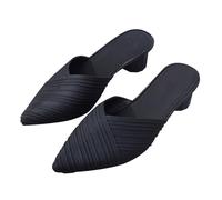 Sabot Femme Chausson Femme 39 Mode Femme Bout Pointu Tissu Orteil Pantoufles décontractées Femmes gelée Sandales Fond épais Talon Chaussures de Plage Sabot Femme Chausson Femme 39 (Black, 38)
