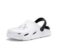 Sabot Mixte,Sabots Homme Anti-Glissement Légère Respirant,Été Sabot Femme Exterieur pour Plage Hopital Jardin 40-45 Blanc et Noir 41