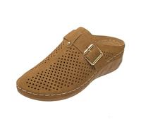 Sabot Orthopédique Femme à Enfiler Sandales Bout Fermé Confortable Mules Compensées de La Voûte Plantaire Chaussures de Jardin Antidérapants Semelle Pantoufles Orthopédiques Pour Femmes,Marron,39