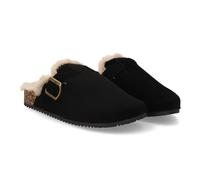 Sabot pour femme avec bout fermé, intérieur doublé en fausse fourrure douce qui apporte de la chaleur, semelle type bio, idéale pour l'hiver, Noir , 36 EU
