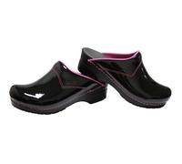 Sabot - SANITA - SONTO - Noir Vernis - Couture Rose - 100% Cuir 35