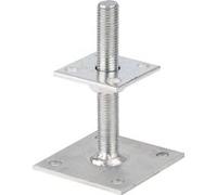 Alberts 218102 Ancre de poteau | à visser | passivé | réglable en hauteur 30 - 150 mm | 70 x 70 mm