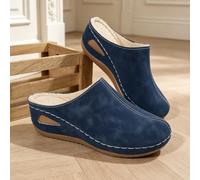 Sabots à bout rond avec doublure en polaire pour femme - Chaussures décontractées à enfiler pour un usage quotidien