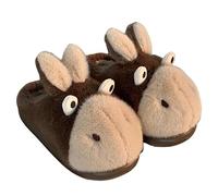 Sabots Chaussures Chaudes pour Hommes Et Femmes, Pantoufles en Peluche D'Âne Mignon-Café-36-37