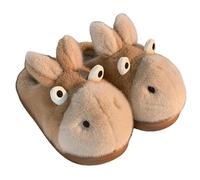 Sabots Chaussures Chaudes pour Hommes Et Femmes, Pantoufles en Peluche D'Âne Mignon-Kaki-40-41