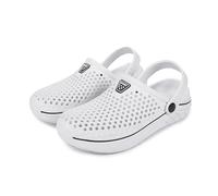 Sabots Classiques,Sabot Homme Respirant Chaussure Perforés Confortable Antidérapants Léger Mules Unisexe Extérieur Intérieur Souple Piscine Plage Vacances Jardin Travail Clogs En Eva Blanc 37