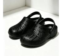 Sabots classiques Spider-Man noirs, sandales à enfiler en EVA avec motif toile d'araignée, sangle réglable, chaussures antidérapantes pour la plage, la piscine, la maison et usage quotidien B