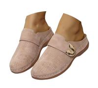 Sabots compensés pour femmes à enfiler à bout fermé Mules sabots Chaussures orthopédiques pour dames Coupe large Mules compensées basses Sandales Chaussures Sandales de marche rembourrées avec soutien
