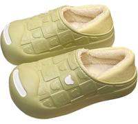 Sabots D’Hiver, Sabots Ventilés Légers pour Femmes, Sabots De Jardinage Super Doux pour Femmes, Chaussures De Jardin à Enfiler, Diapositives Doublées De Fourrure, Hauteur, Green, 36/37