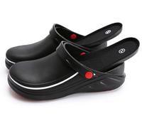 EXECAB Sabots de Chaussures de Chef résistants à l'huile pour Hommes et Femmes, Chaussures de Cuisine antidérapantes, Chaussures de Travail de sécurité pour Le Jardin avec Semelle,Noir,44