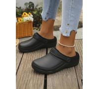 Sabots de jardin d'hiver doublés en polaire pour femme Noir