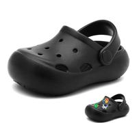 Sabots de jardin pour enfants - Pantoufles d'été pour garçons et filles - Sandales à enfiler pour piscine, plage, douche (tout-petits/petits enfants/grands enfants), Noir , 31/32 EU