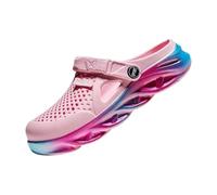 Sabots de jardin pour homme - Sandales de plage et de piscine - Deux tons - Avec sangle réglable, rose, 40 2/3 EU