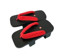 Sabots de Style Japonais,Sandales d'été Pantoufles de Sabot à Deux Dents pour Les Couples d'hommes, Tongs à Talons Hauts antidérapantes et résistantes à l'usure(Size:EU 38,Color:Rouge B)