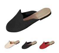 Sabots en maille pour femme - Sandales à bout fermé - Semelle intérieure en liège - Mules confortables avec semelle compensée basse - Soutien de la voûte plantaire - Pantoufles plates - Chaussures de