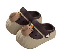 Sabots Enfant Garçon Fille Ete Confort Mignon Chaussures Jardin Enfant Ado Souple Antidérapant Confortable Legere Animal Fashion Piscine Plage Casual Pantoufle (Café, 31)