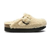 Sabots femme Birkenstock Boston Big Buckle Platform Fur Blanc 40 Étroit