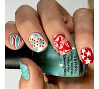 Sabots frauduleux courts carrés courts en ABS frotté torsadé doublé de glace Planification de vacances Charme persiste fête de Noël ongles Application facile
