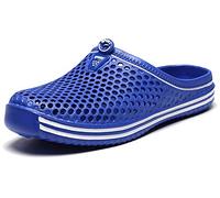 Sabots Mules Chaussures Respirant Fermé Chaussures de Jardin D'Été Amants Pantoufles Plage Sandales Hommes Femmes Piscine Sandales Chaussons Unisexe Bleu 45