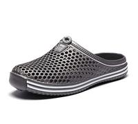Sabots Mules Chaussures Respirant Fermé Chaussures de Jardin D'Été Amants Pantoufles Plage Sandales Hommes Femmes Piscine Sandales Chaussons Unisexe Gris 45