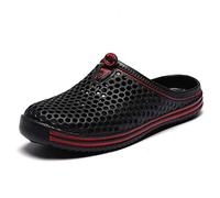 Sabots Mules Chaussures Respirant Fermé Chaussures de Jardin D'Été Amants Pantoufles Plage Sandales Hommes Femmes Piscine Sandales Chaussons Unisexe Noir 44