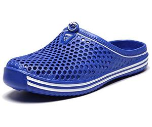 Sabots Mules Chaussures Respirant Fermé Chaussures de Jardin D'Été Amants Pantoufles Plage Sandales Hommes Femmes Piscine Sandales Chaussons Unisexe Bleu 45