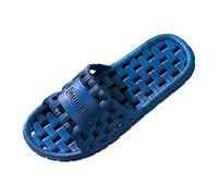 Sabots mules pour homme, chaussures de bain pour homme et femme, claquettes de bain légères et confortables, mules rayées, pour la piscine et le bain, pantoufles confortables pour homme, bleu, 43 EU