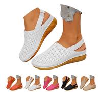 Sabots pour femme avec sangle arrière - Sandales compensées - Sandales d'été à bride fermée - Sandales orthopédiques antidérapantes - Sandales douces - Sandales confortables - Sandales de loisirs pour