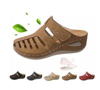 Sabots pour femme - Confortables - Bout fermé - Sandales compensées avec soutien de la voûte plantaire - Chaussures de marche pour l'été, marron, 34.5 EU