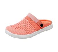 Sabots pour femme et homme - Grandes sandales en maille avec tête ronde respirante et couleur unie pour porter des chaussures, sabots de jardin, chaussures pieds nus, pantoufles à enfiler, Orange