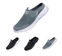 Sabots pour homme - Pantoufles d'été - Pour l'intérieur et l'extérieur - Respirantes - Confortables - Antidérapantes - Pour les loisirs - Chaussures d'extérieur, gris, 44 EU