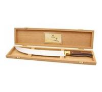 Sabre à champagne manche en bois véritable - Acier inoxydable - Ergonomique - Débouchez vos bouteilles de champagne avec élégance - Coffret cadeau Marron foncé G