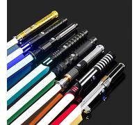 Sabre Laser en métal rvb, duel, balançoire lisse, sabre De Luz, 16 couleurs changeantes, 16 sons, jouet clignotant FOC Rave Type 2 Silver RGB