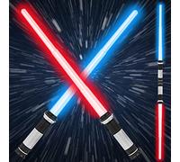 Sabre laser pour enfants - Sabre lumineux à DEL avec son rétractable 7 couleurs - Cadeau pour garçons, enfants, adolescents - Lot de 2 cadeaux de Noël