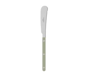 Sabre Paris | Couteau à beurre 20 cm Bistrot couleur Asperge et finition brillante. Couverts en Acier Inoxydable. Idéal pour le miel, la confiture, et toutes autres gourmandises à tartiner.