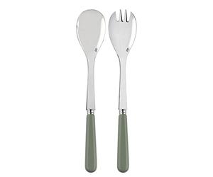 Sabre Paris | Couverts à salade 26,5 cm Pop couleur Asperge, 2 pièces. Couvert en Acier Inoxydable. Idéal pour les grands saladiers et servir les salades d'été.