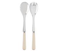 Sabre Paris | Couverts à salade 26,5 cm Pop couleur Ivoire, 2 pièces. Couvert en Acier Inoxydable. Idéal pour les grands saladiers et servir les salades d'été.