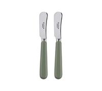 Sabre Paris | Lot de 2 Tartineurs 14 cm Pop couleur Asperge. Couverts en Acier Inoxydable. Idéal pour beurre, tapenades, pâte à tartiner
